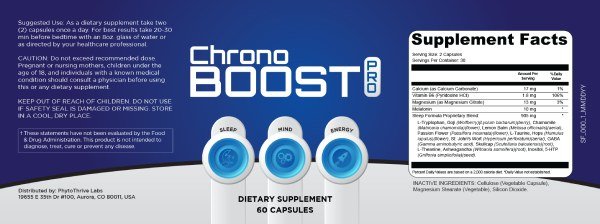 atural sleep support ingredients in Chronoboost Pro